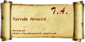 Ternák Arnold névjegykártya