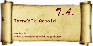 Ternák Arnold névjegykártya